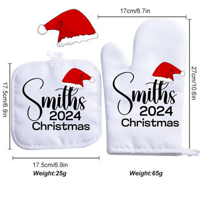 CUSTOM CHRISTMAS OVEN MITTEN SET