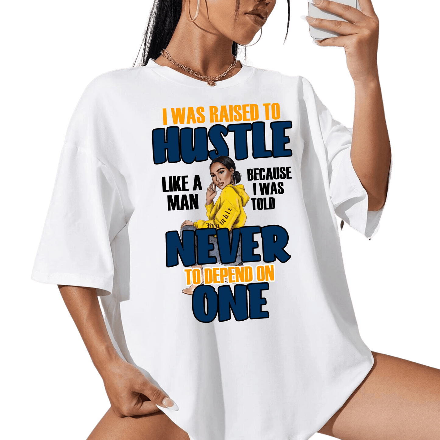 Raised To Hustle Womens Short Sleeve Graphic Tee - Creations4thePeople