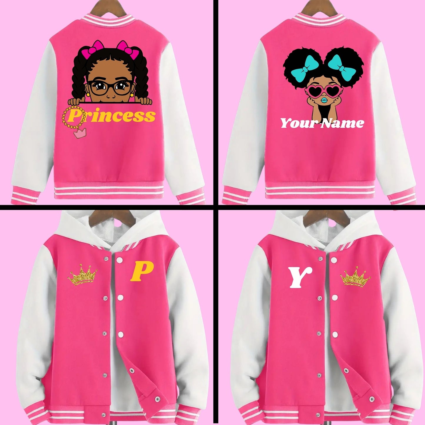 Princess And 2 Cool Customizable Varsity Jacket