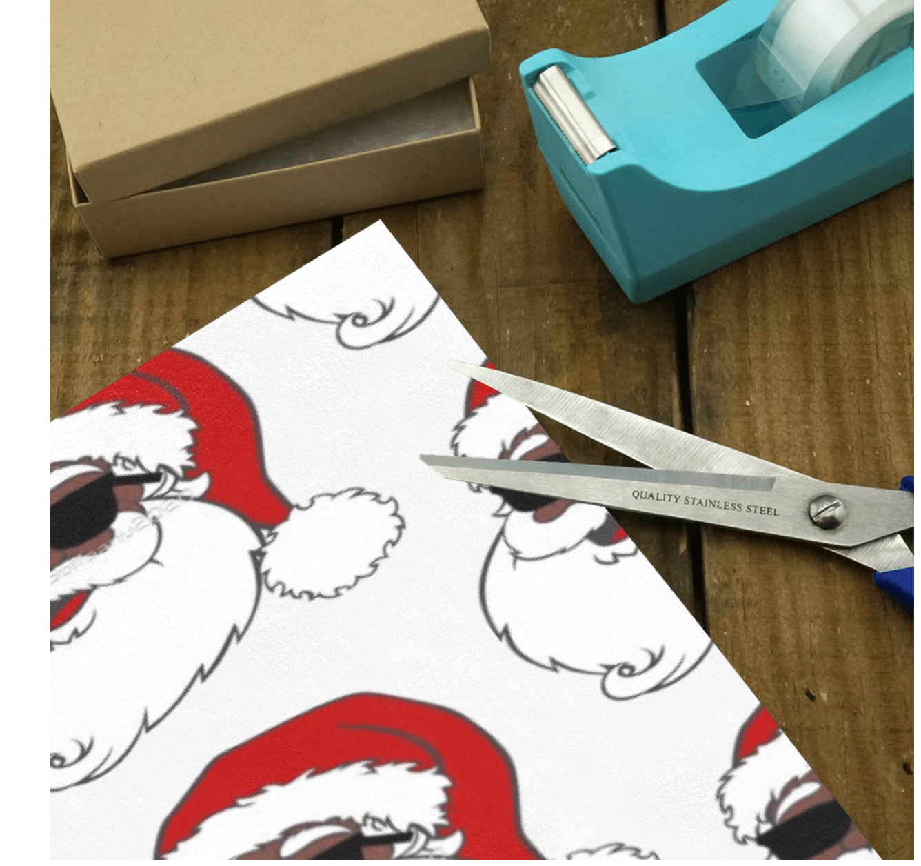 Black Santa Wrapping Paper