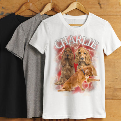 CUSTOM MY PUP VALENTINES DAY UNISEX RETRO T-SHIRT