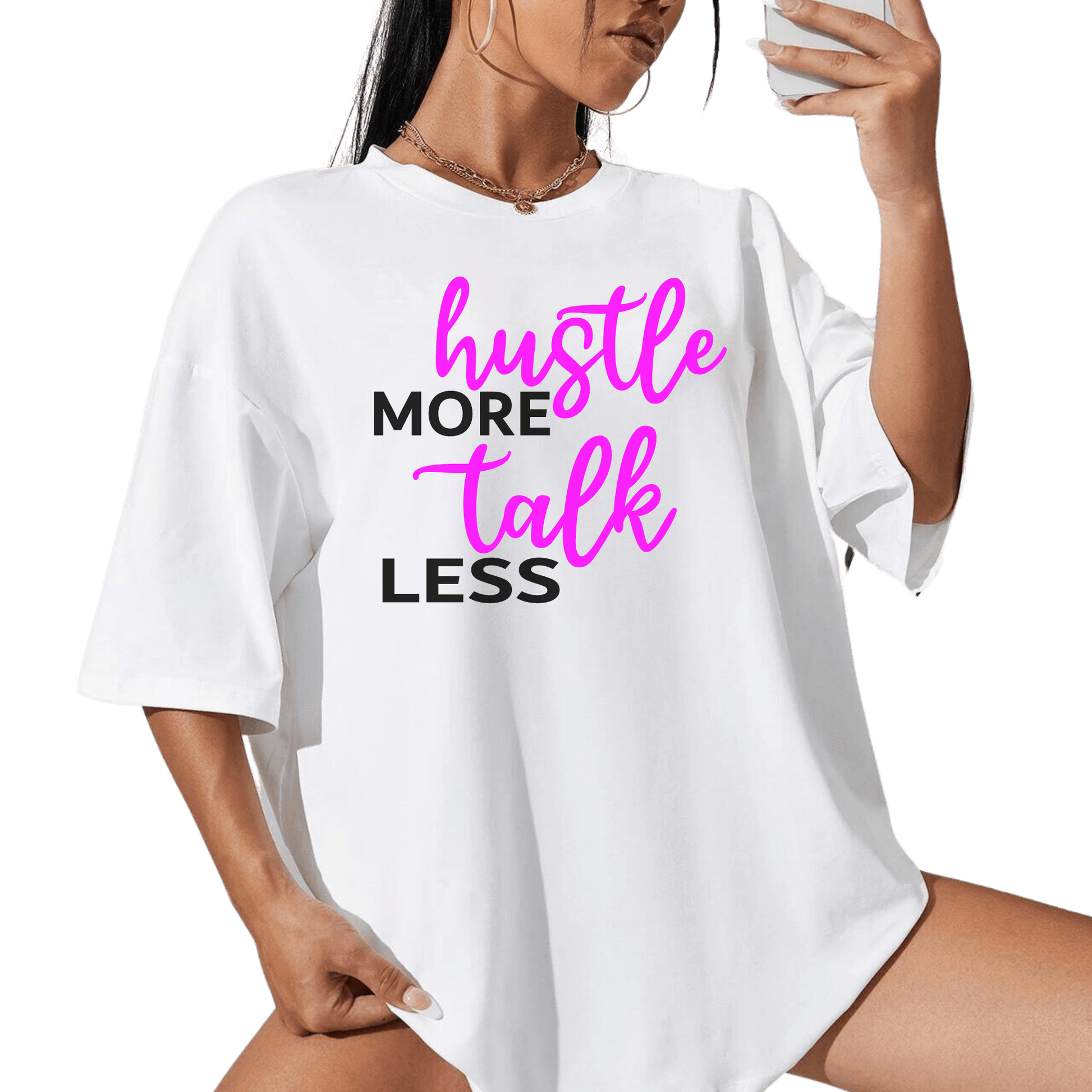 Hustle More Womens Short Sleeve Shirt - Creations4thePeople