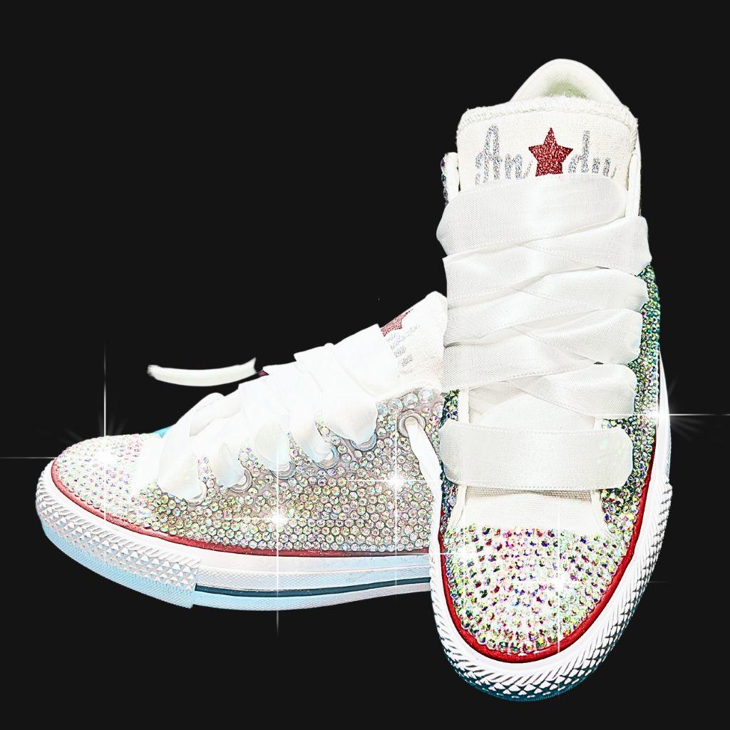 Blinged Out Rhinestone Custom Converse Tennis Shoes - Creations4thePeople